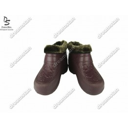 Женские галоши с мехом ГП-06 бордовые