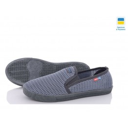 Мужские мокасины сетка ММ-40 серый