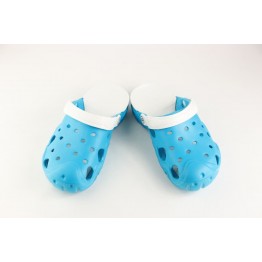 Подростковые Сабо crocs-02 бирюза-белый - фото 2