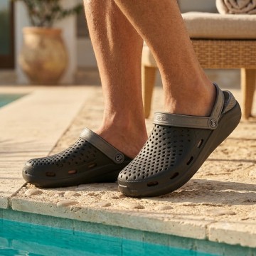 Мужские Сабо crocs-02 черн-серый Мужские Сабо crocs-02 черн-серый